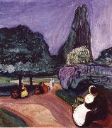 Edvard Munch Summer Night Spain oil painting artist